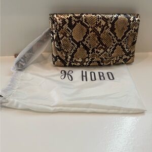 HOBO Snakeskin-Print Clutch